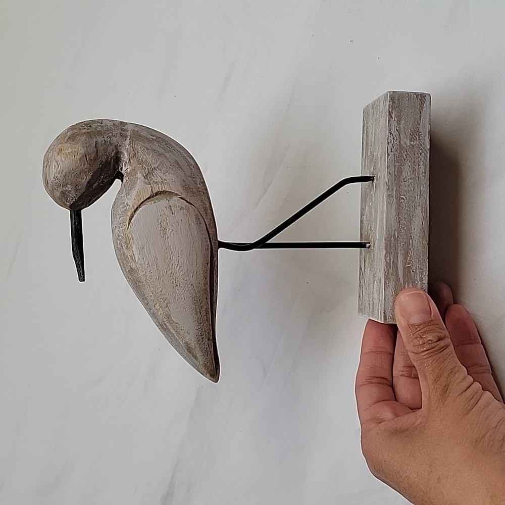 Rustic Wooden Bird Sculpture